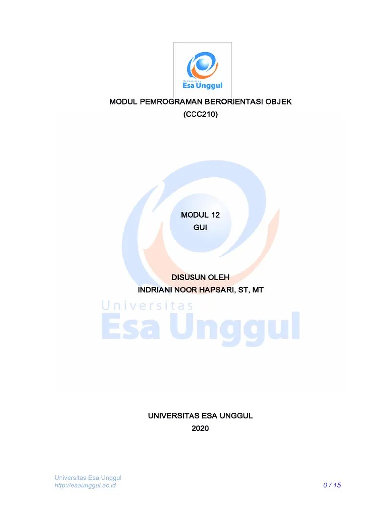 12 - MODUL Java GUI | PDF | Komputer
