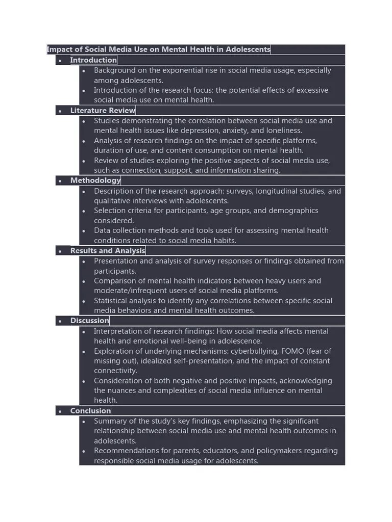 Impact Of Social Media On Mental Health | PDF | Social Media | Popular Culture & Media Studies