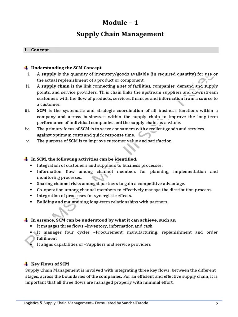 Logistics And Supply Chain Management MBA 3rd Sem Nagpur University | PDF