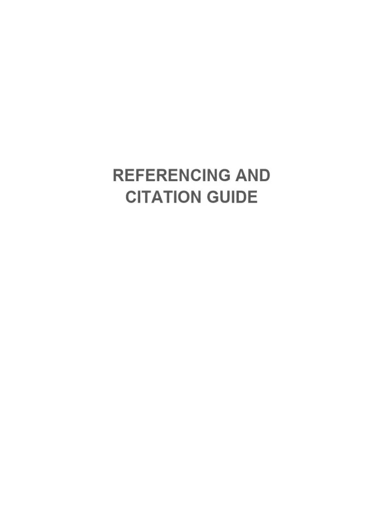 Referencing And Citation Guide | PDF | Citation | Note (Typography)