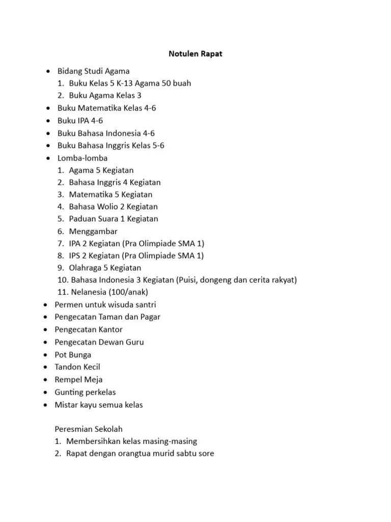 Notulen Rapat RKAS 2024 | PDF