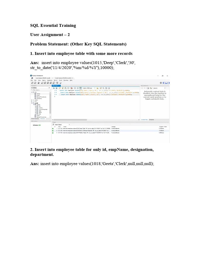 SQL Assignment 4 | PDF