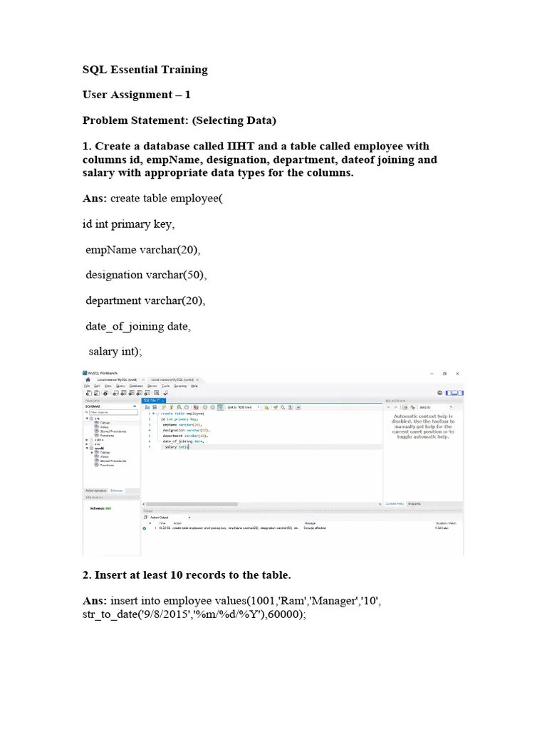 SQL Assignment 3 | PDF