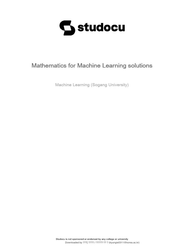 Mathematics For Machine Learning Solutions | PDF | Group (Mathematics ...