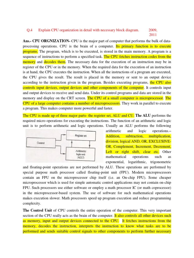 Unit III CPU Organization PG 1-20 | PDF | Central Processing Unit ...