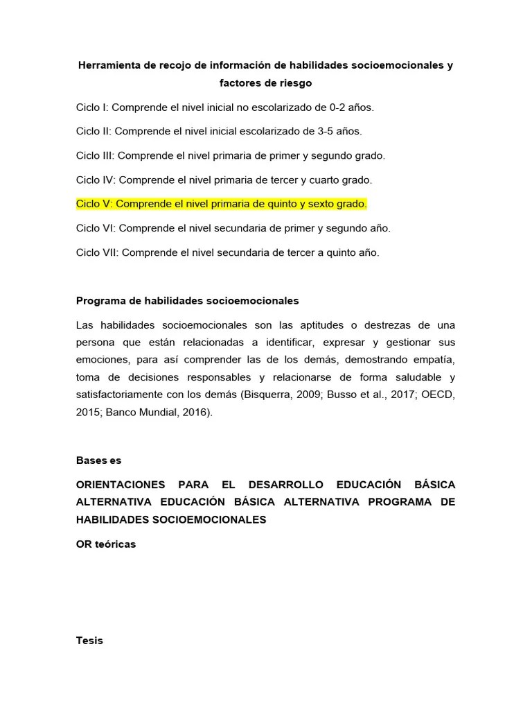 Habilidades Socioemocionales | PDF