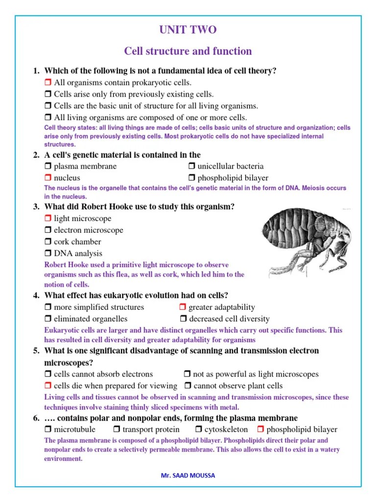 Cell Structure And Function | PDF