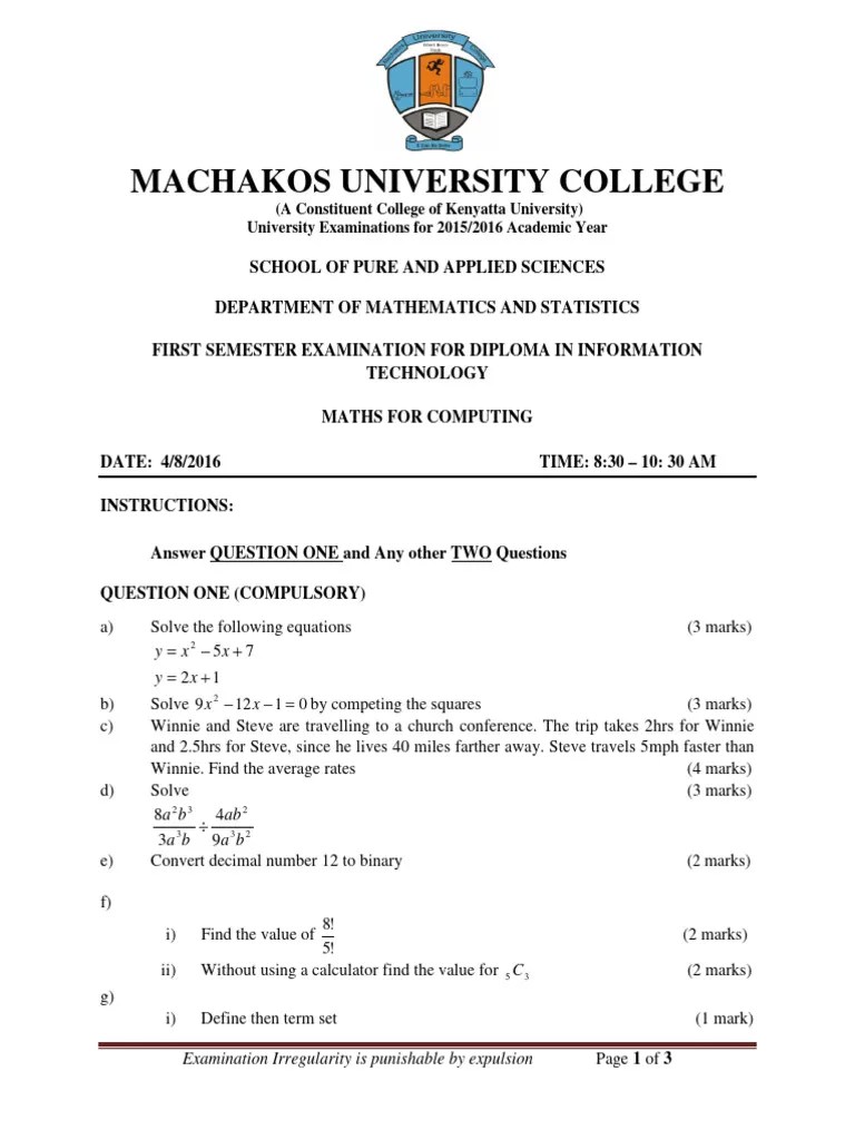 Math For Computing | PDF | Mathematics | Matrix (Mathematics)
