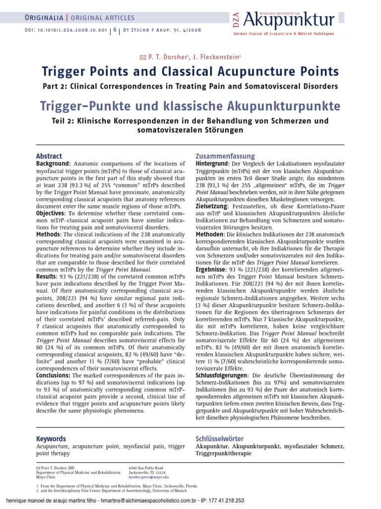 8 - Pontos Acupuntura E Pontos Miofasciais | PDF