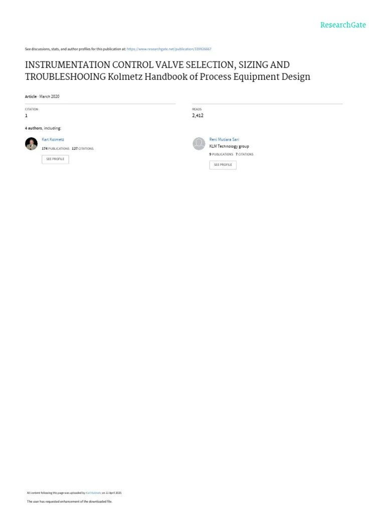 ENGINEERING DESIGN GUIDELINES Control Valve Rev4.3web | PDF | Valve | Actuator