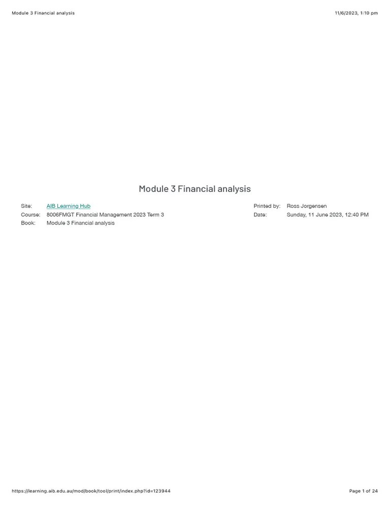 Module 3 Financial Analysis | PDF