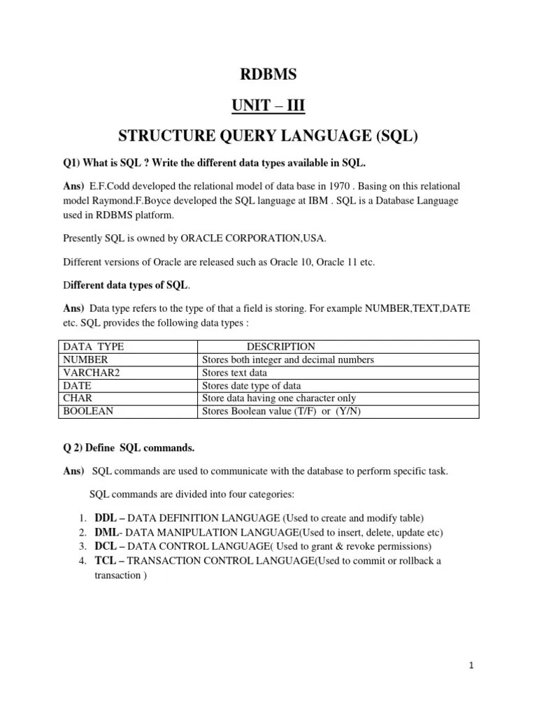 3 RDBMS | PDF | Sql | Relational Database