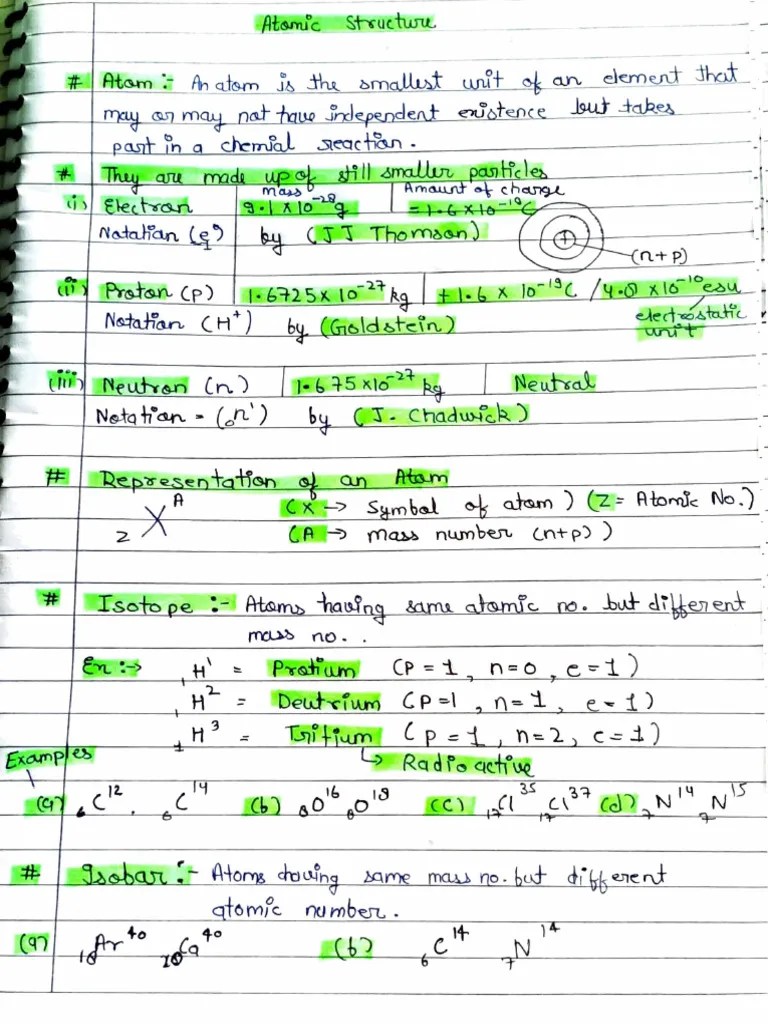 Atomic Structure Notes | PDF | Atomic Physics | Radiation