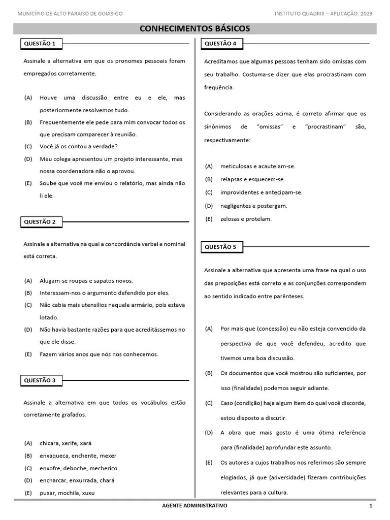 Agente Administrativo | PDF