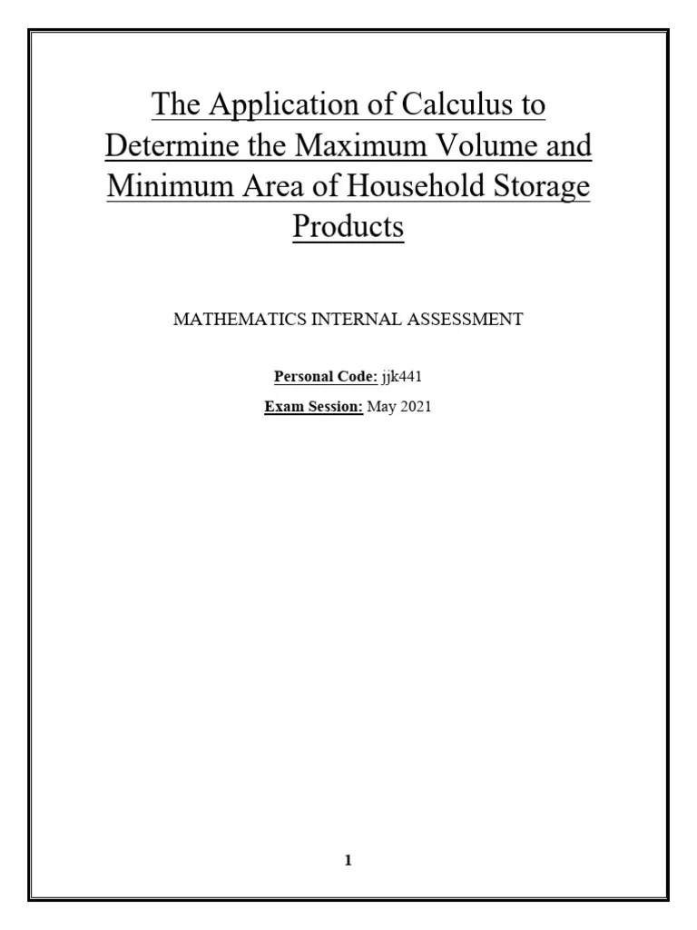 Math AA IA IB | PDF | Area | Plastic