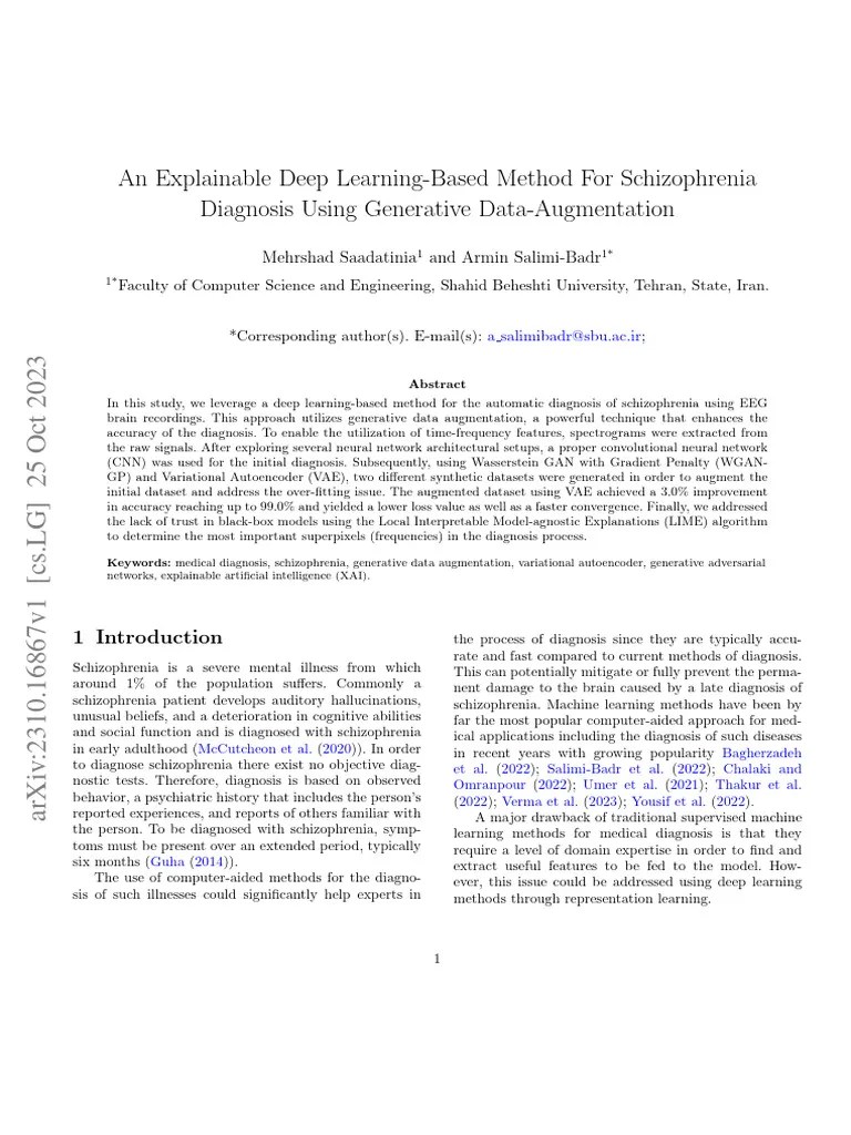 An Explainable Deep Learning-Based Method For Schizophrenia Diagnosis ...