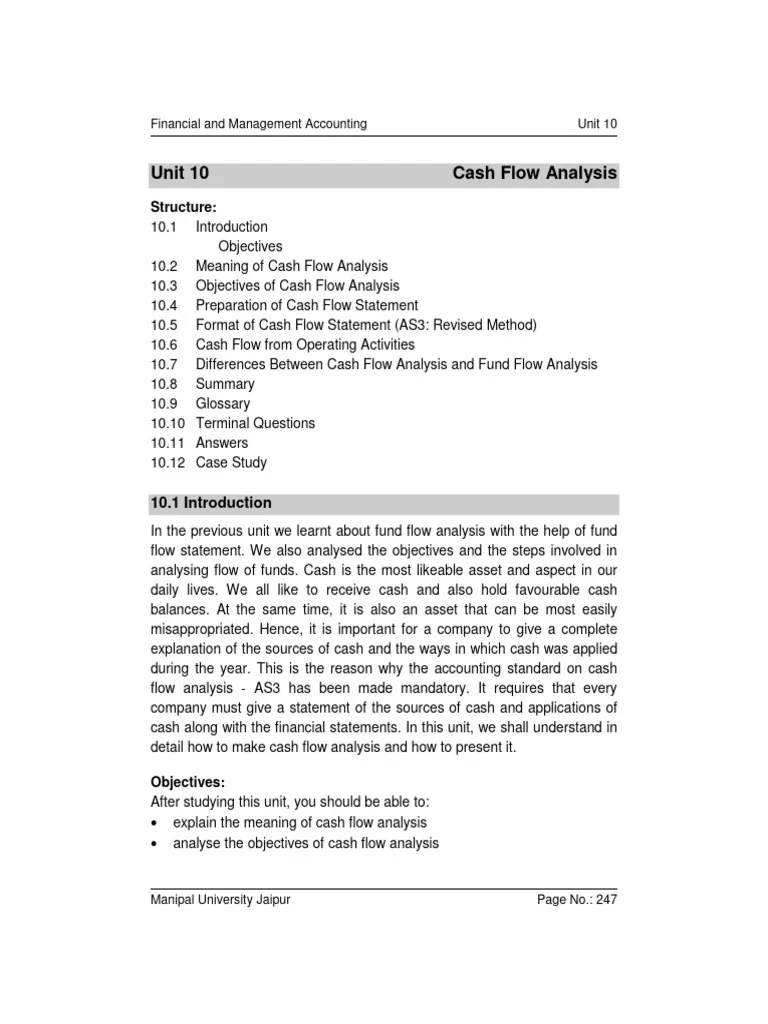 Unit 10 - Cash Flow Analysis | PDF | Cash Flow Statement | Expense