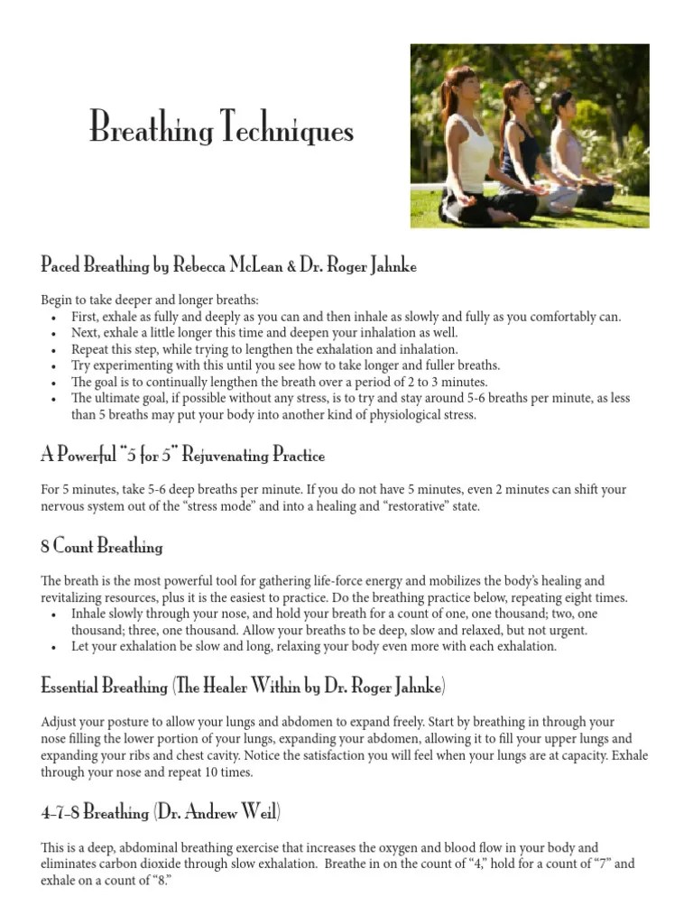 Breathing Techniques | PDF