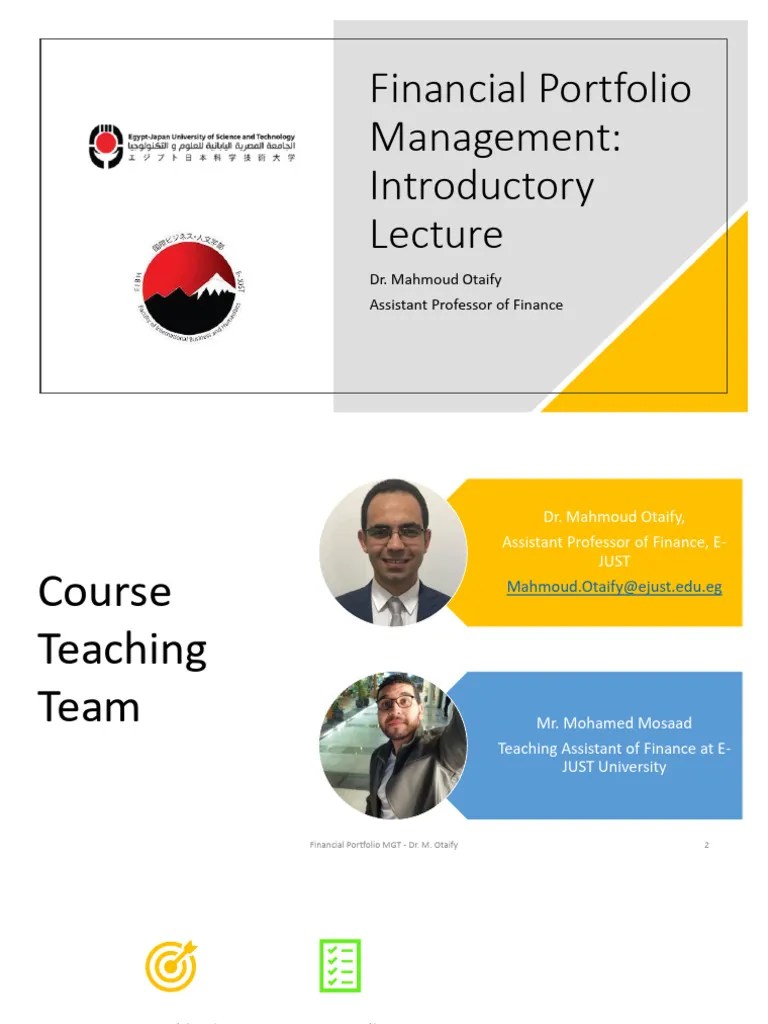 Portfolio Introductory Lecture | PDF | Financial Risk | Diversification (Finance)