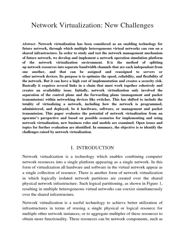 Network Virtualization - New Challenges | PDF | Computer Network ...