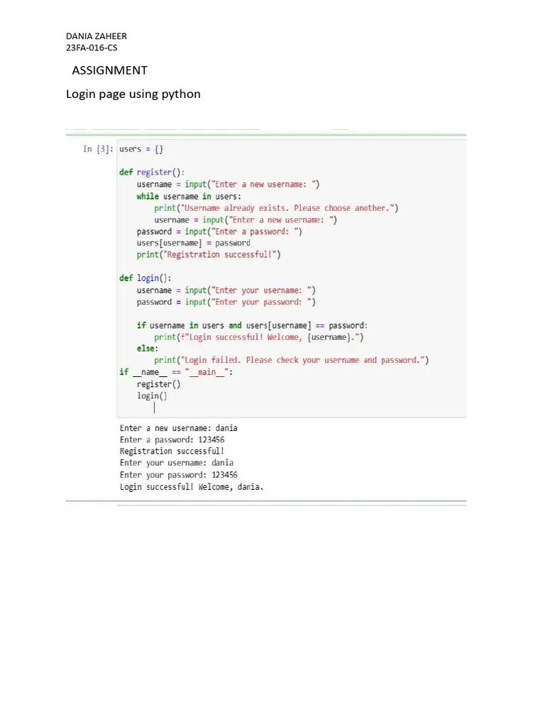 Login Page Using Python | PDF