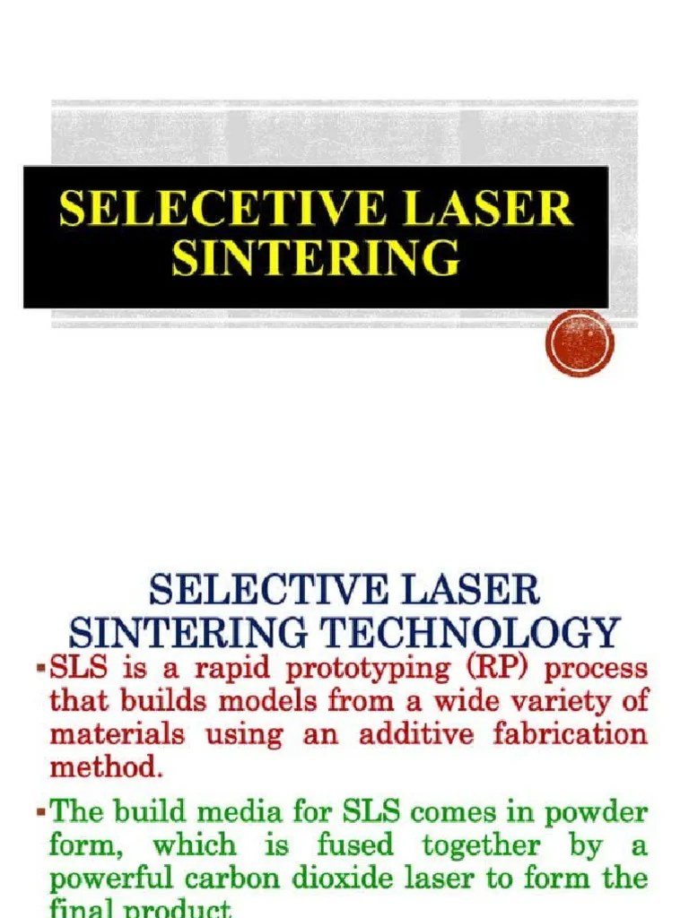 Selective Laser Sintering Sls Unit-3 | PDF