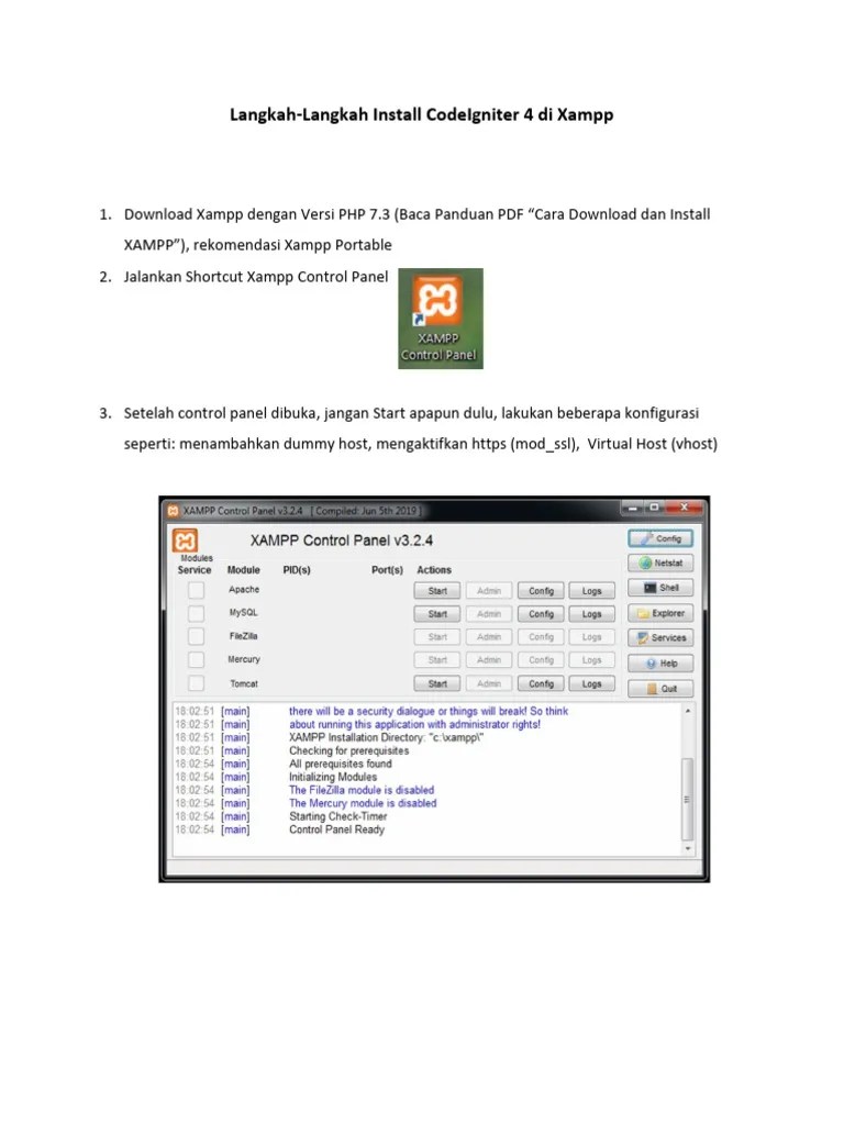 Langkah Install CI4 Di Xampp | PDF