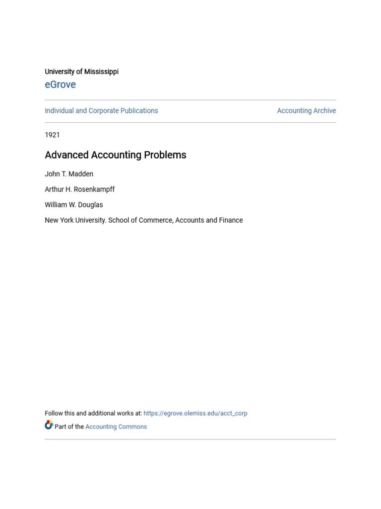 Advanced Accounting Problems | Download Free PDF | Debits And Credits ...