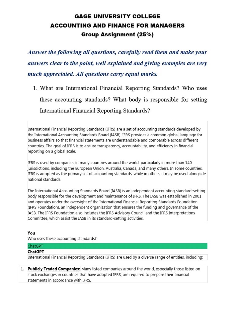 Finacal Accounting Assignment 2024 | PDF