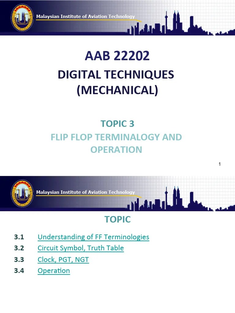 Topic 3 - Flip Flop | PDF | Logic Gate | Digital Technology