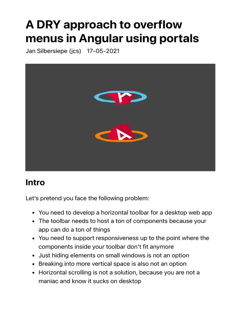 A DRY Approach To Overflow Menus In Angular Using Portals At Jcs - WTF ...