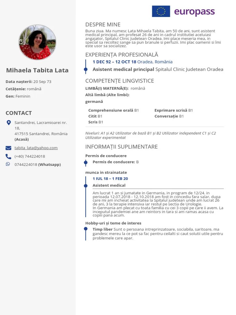 CV Lata Mihaela Tabita | PDF