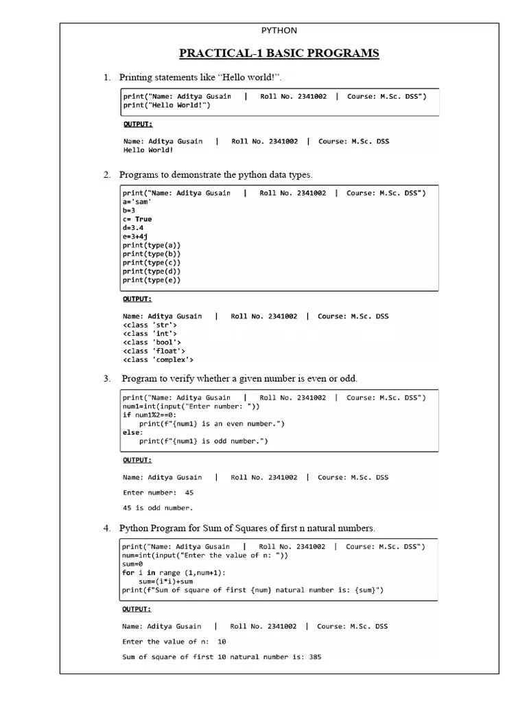 Pyhon Lab File | PDF