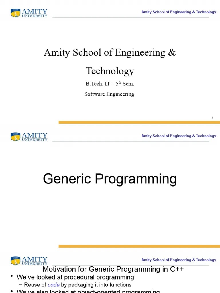 Generic Programming Templates | PDF