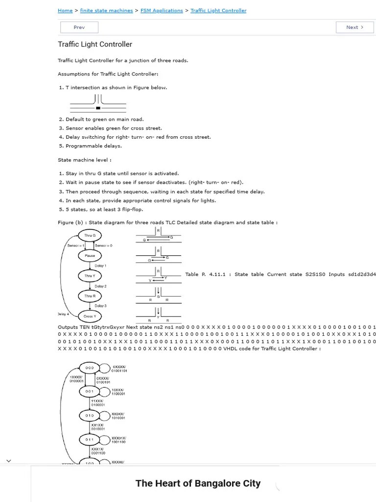 Traffic-Light-Controller Finite State Machines __ Electronics Tutorial ...