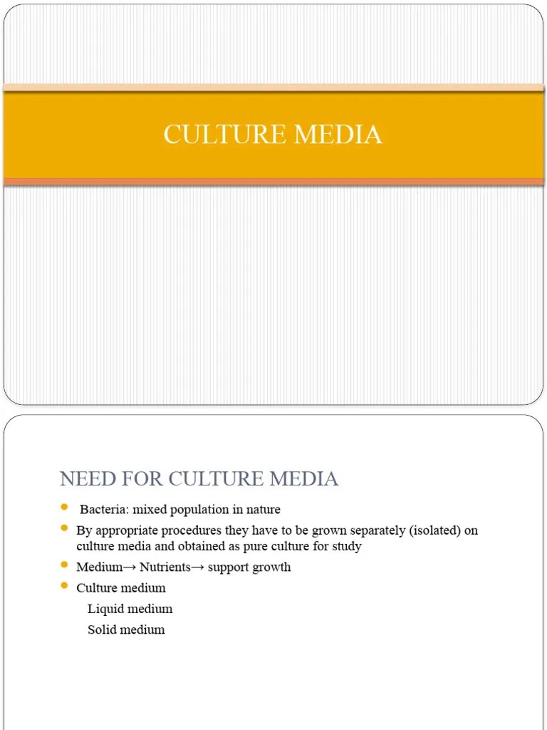 Culture Media | PDF