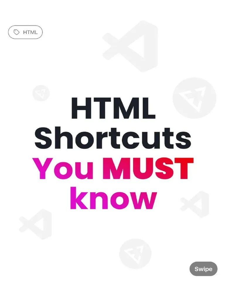 HTML Shortcuts You Need To Know | PDF