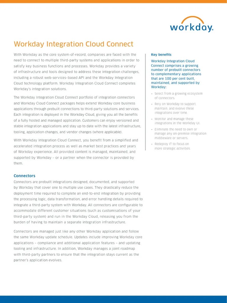 Datasheet Workday Integration Cloud Connect Uk | PDF
