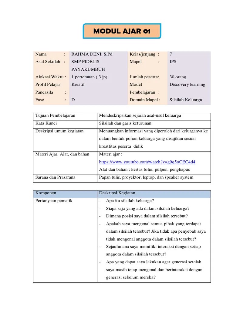 MA 1 Silsilah Keluarga | PDF