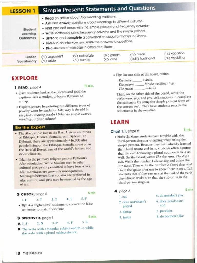 Unit 1 Answer Key | PDF