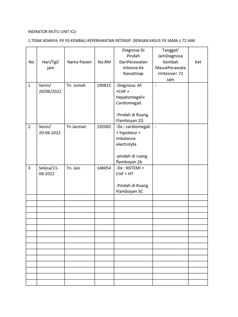 Indikator Mutu Unit Icu | PDF