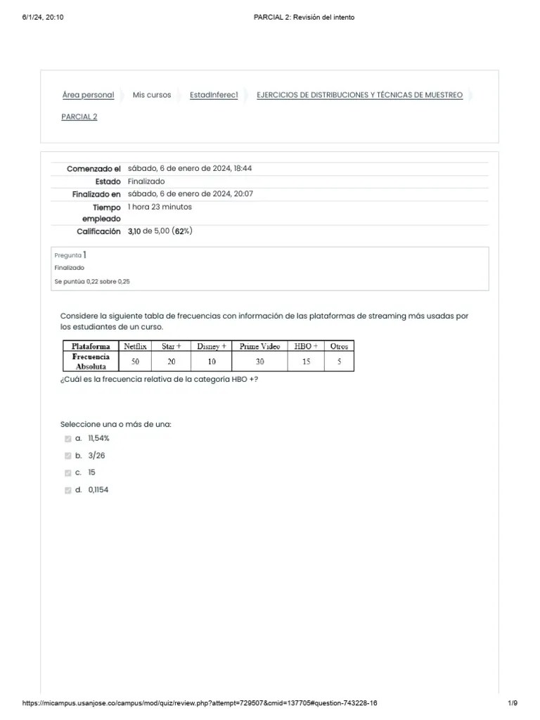 Parcial 2 - Estadistica 1 | PDF