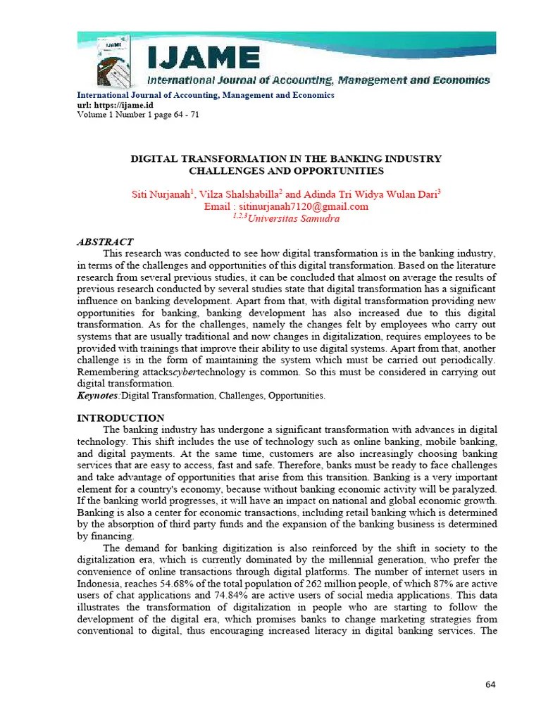 Digital Transformation In The Banking Industry Challenges And ...