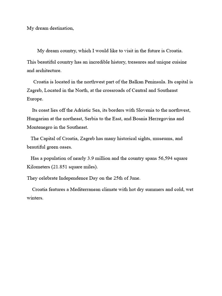 My Dream Destination | PDF