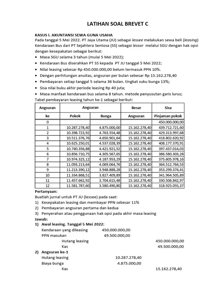 LATIHAN BREVET Akt Pajak C Tahun 2023 | PDF