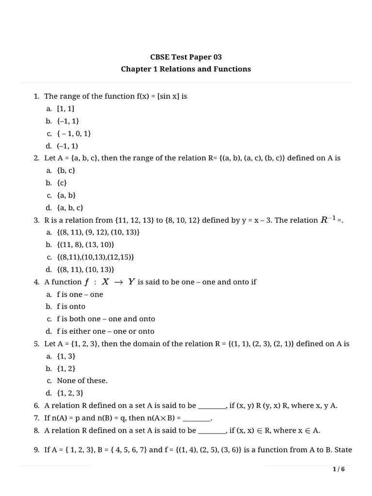 Relation And Function | Download Free PDF | Function (Mathematics) | Abstract Algebra
