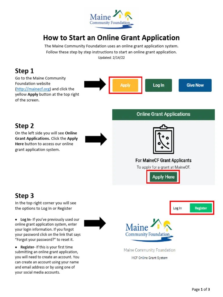 How To Start An Online Grant Application | PDF