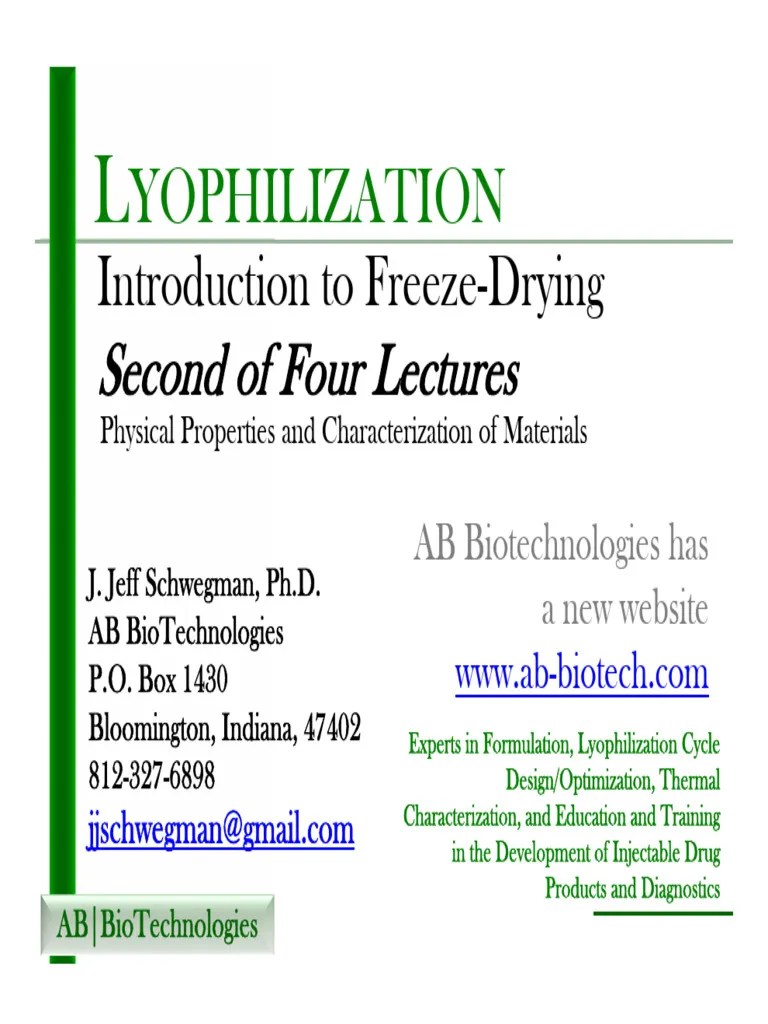 Basic Freeze Drying Lecture 2 | PDF