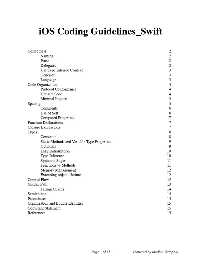 Coding Guidelines IOS Swift | PDF | Swift (Programming Language ...