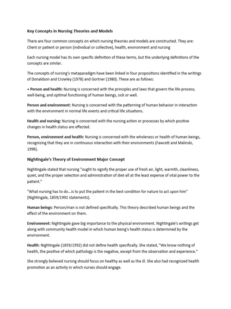 Nursing Theories | PDF